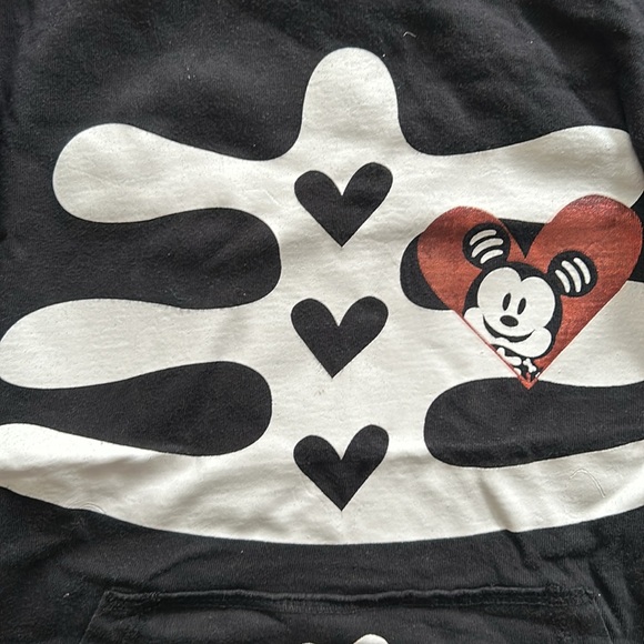 Disney Store Mickey Mouse Skeketon Halloween Tunic Hoodie Size Medium 7/8 - Picture 2 of 7